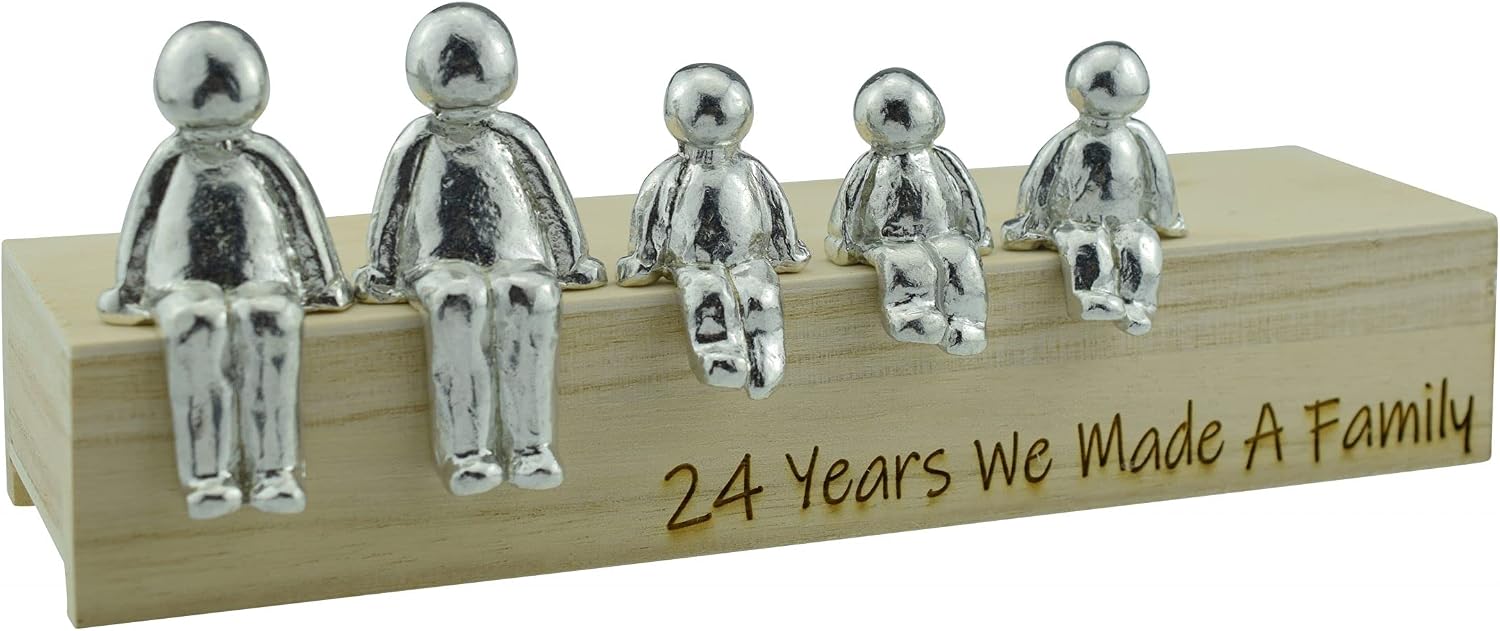 Pirantin 24th Anniversary Idea, 24 Years We Made A Family Metal Ornament