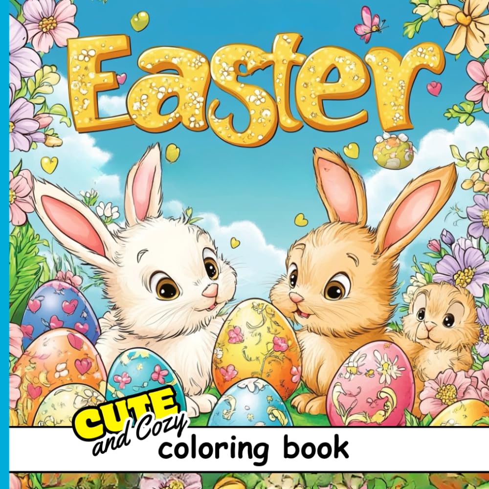 Easter Coloring Fun for Toddlers Ages 3–5: Cute Bunnies, Baby Chicks, Eggs and Spring Animals: Simple and Adorable Coloring Pages for Preschoolers ... Flowers, Lambs and Happy Holiday Scenes