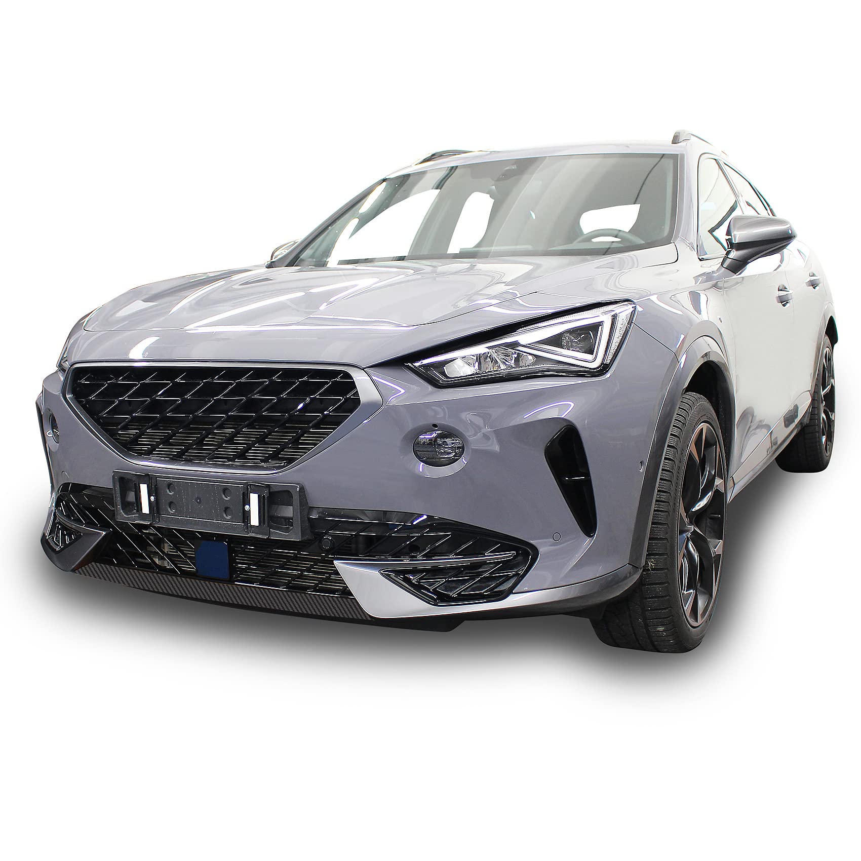 Spoilerschwert Folie Lippe Frontspoiler Front Dekor für KFZ Auto Zubehör passgenau selbstklebend wetterfest Tuning Carwrapping Aufkleber D002 (Carbon Schwarz)