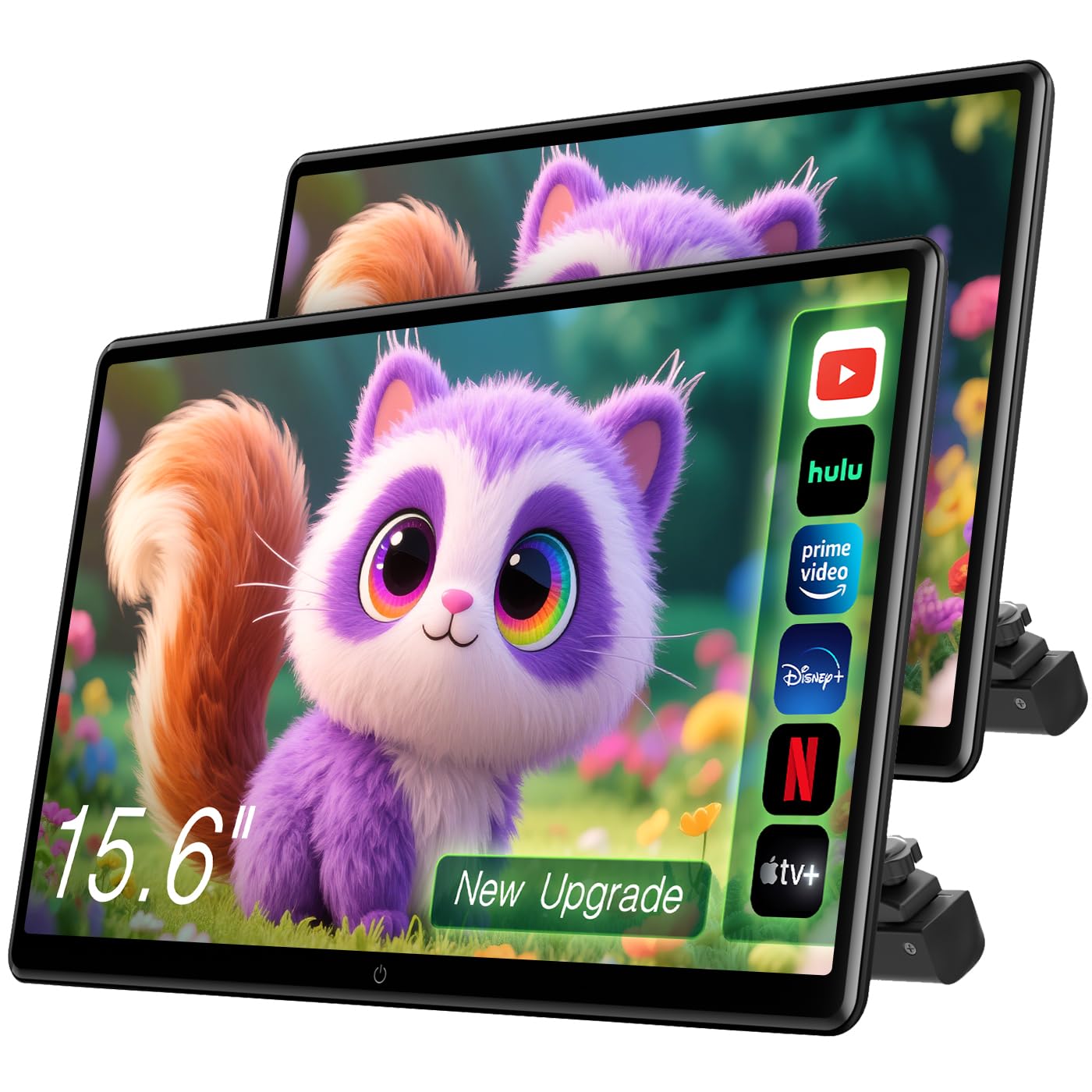 15.6inch Android 13 Headrest Monitor Car TV Touchscreen Entertainment System for Backseat,Support Phone Wireless Mirroring Sync Screen HDMI Bluetooth USB SD 4K Video Playback (2G+32G(2PCS))