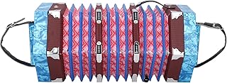 Concertina Accordion, Acordeón Profesional Concertina 3 Colores Rojo Para Adultos Para Suministros De Instrumentos Para Principiantes Y Estudiantes(cielo azul)