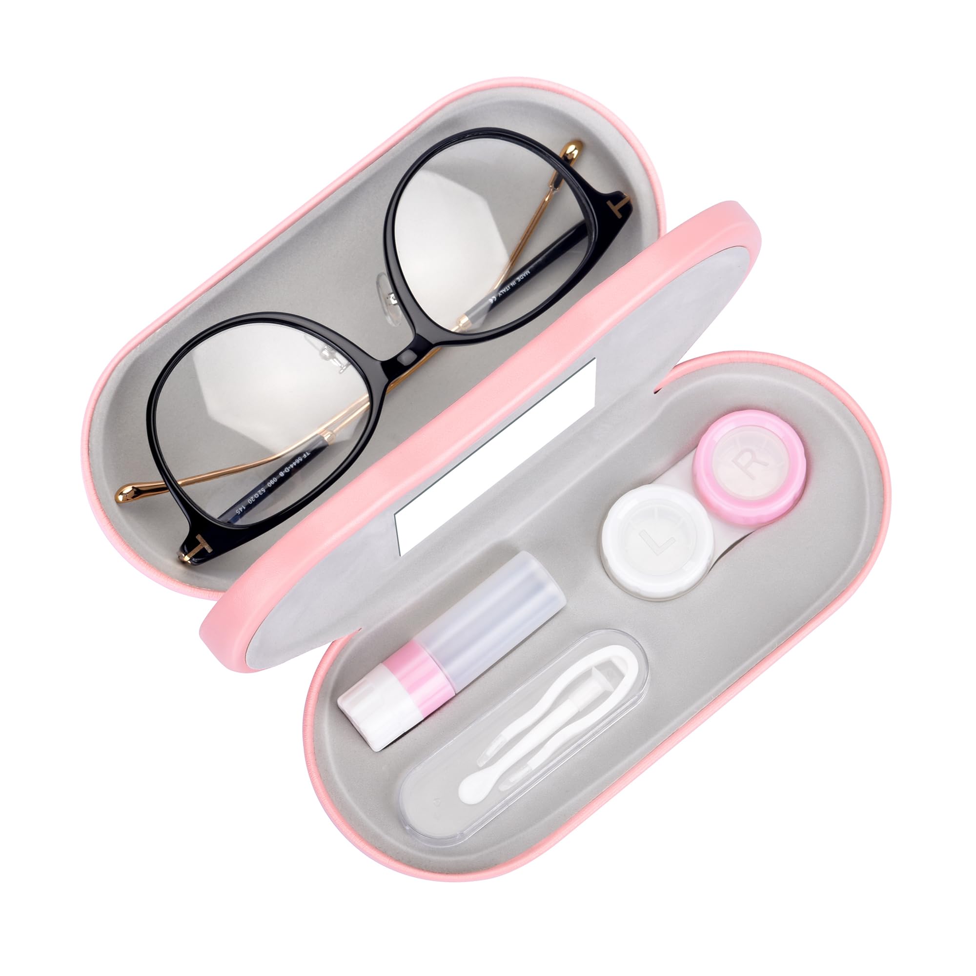 Sponsored Ad – 2 in 1 Double Sided Portable Contact Lens Case and Glasses Case,Dual Use Design with Built-in Mirror, Tweezer and Contact Lens Solution Bottle Included for Travel Kit