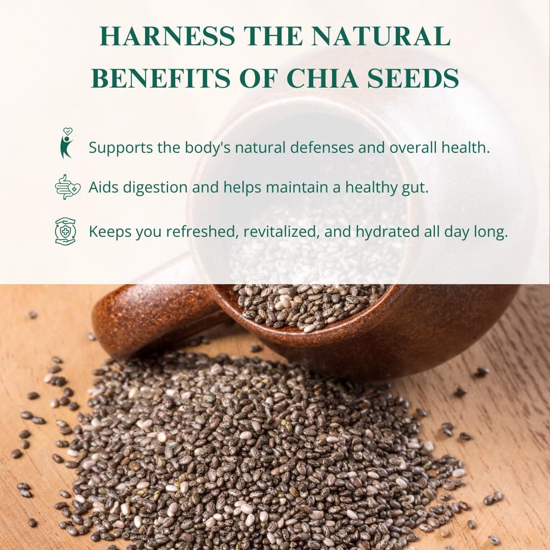 Nutriwish Chia Seeds 35.2 oz (1kg) | 100% Natural, Superfood & Keto-Friendly | Perfect for Smoothies, Puddings & Baking