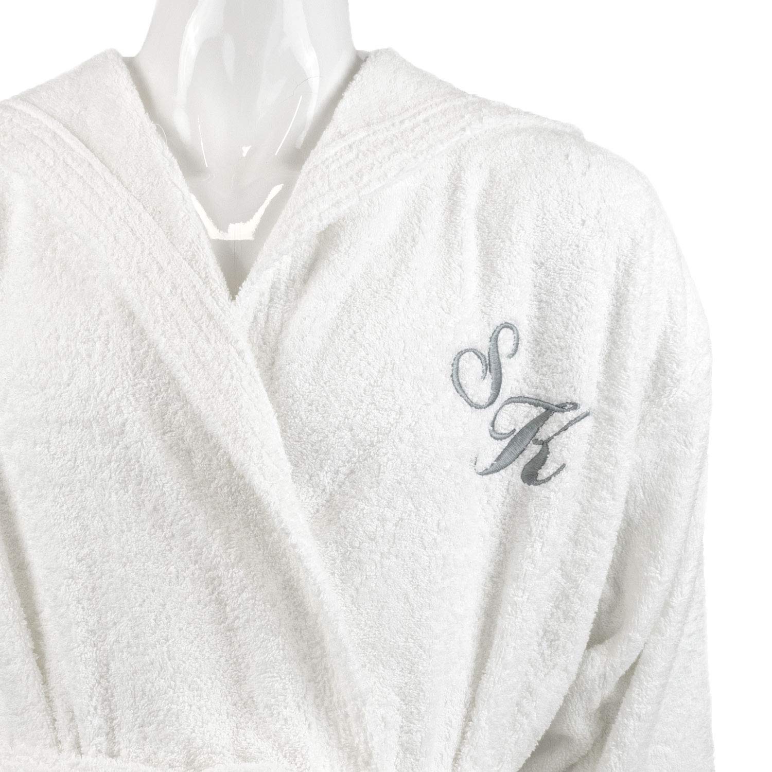 BGEUROPE Albornoz unisex con capucha de rizo blanco