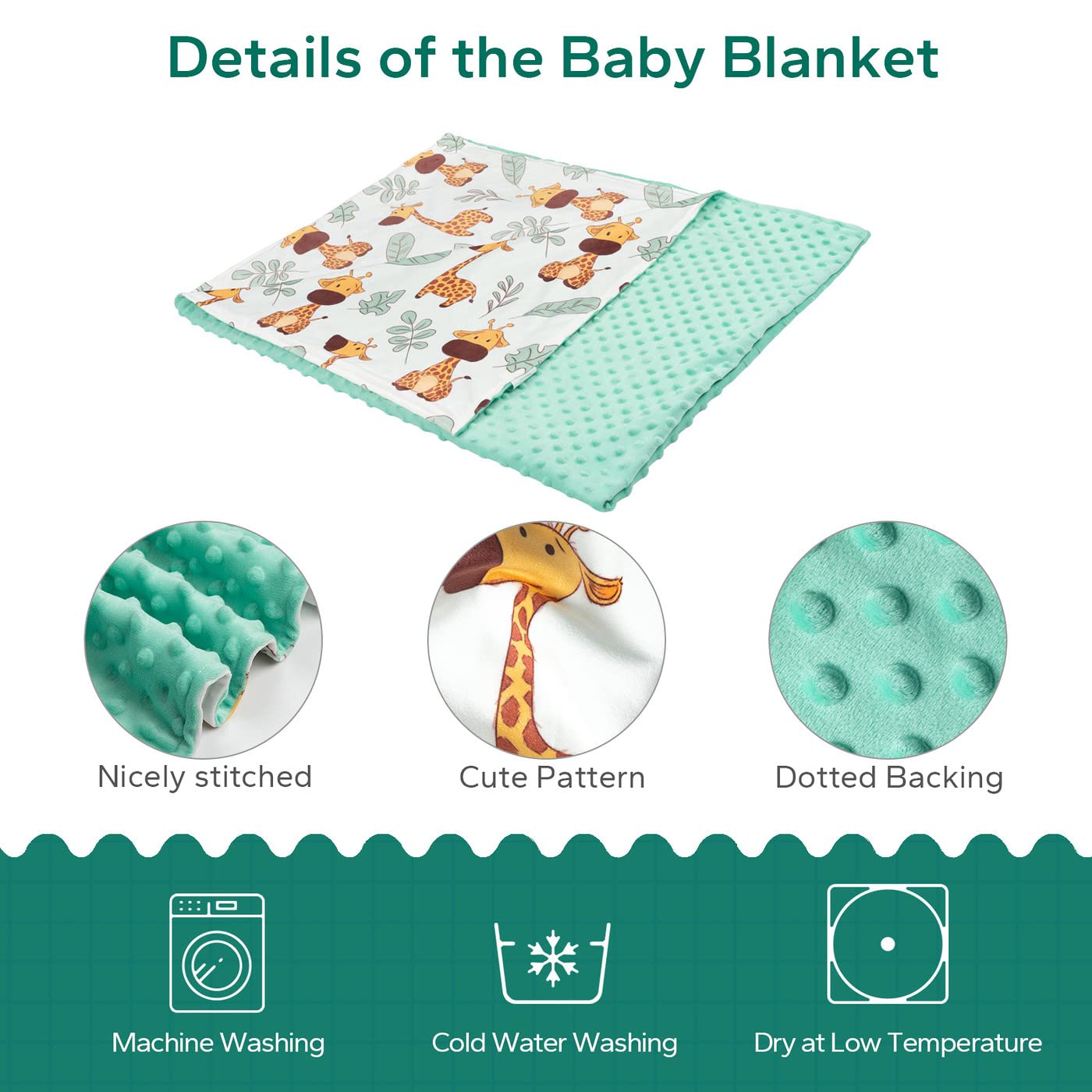 FUNUPUP Coperta per Neonati Cotone, Copertina Neonato 110x140 cm Bifacciale Morbida per Bambino Bambini Bambine