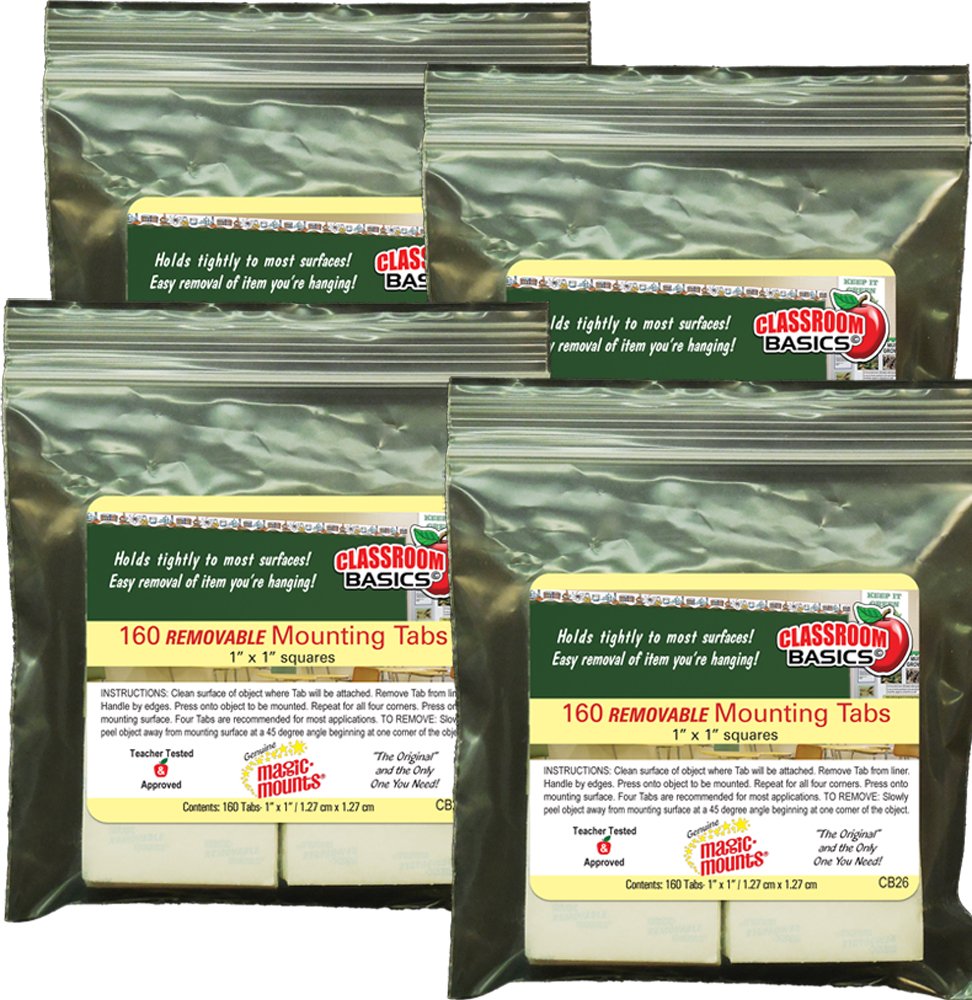 Magic Mounts Removable Mounting Tabs 1" 160ct. 4 Pack