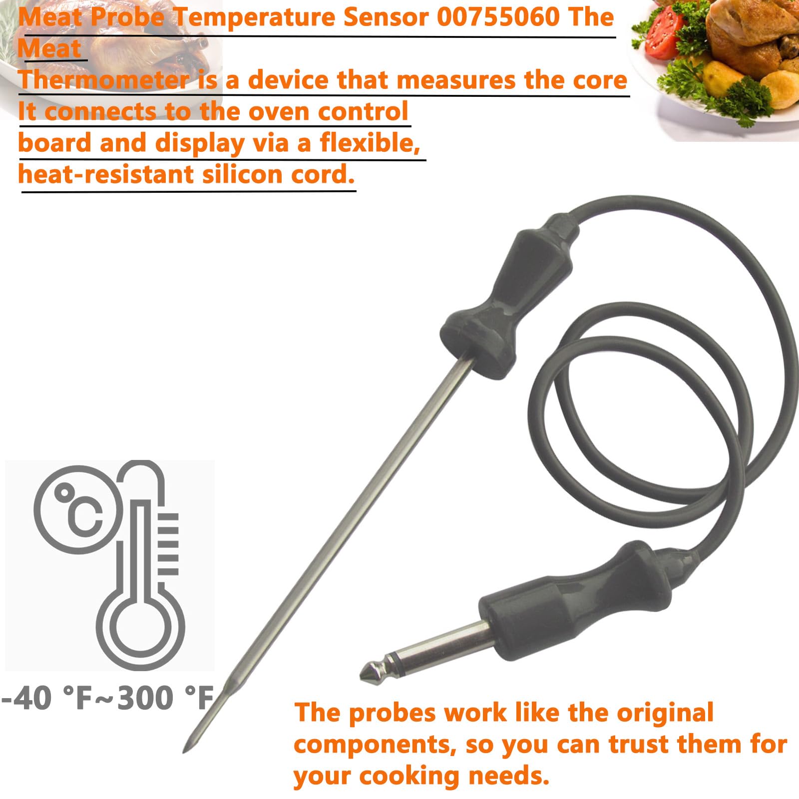 HURRISE capteur Pt100 Capteur de température Sonde de température à thermistance Pt100 étanche