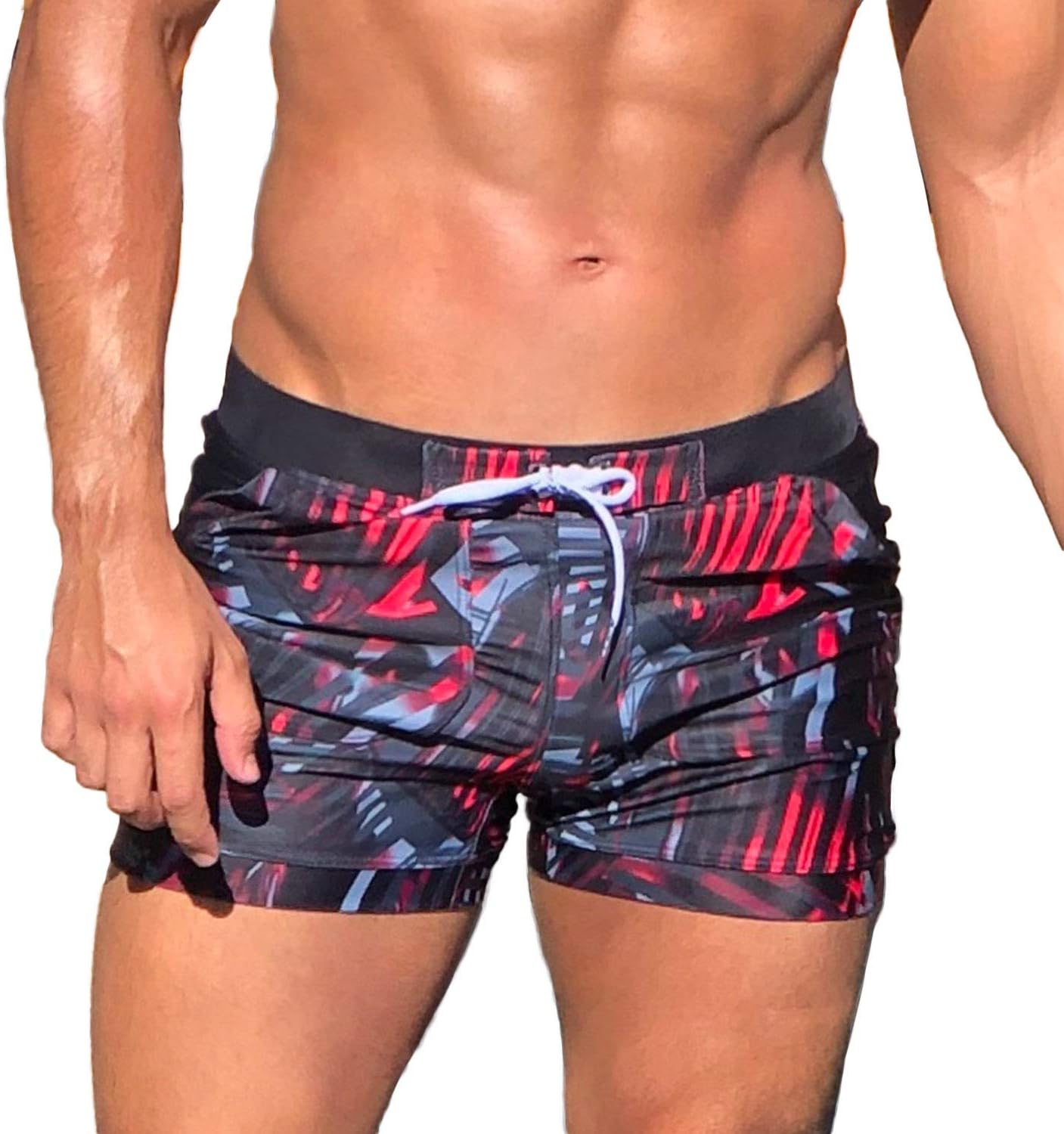 Taddlee Men Swimwear Swimsuits Flower Print Surf Board Boxer Shorts Trunks Long