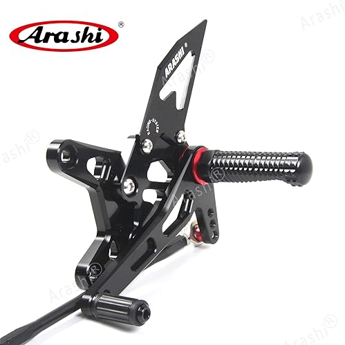 Miniatura 190 de Arashi reposapiés para motocicleta, accesorios ajustables, juego de reposapiés traseros Negro