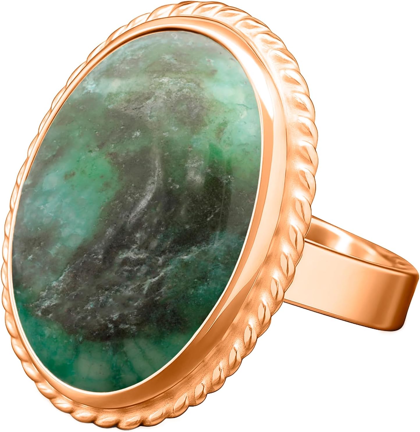 925 Sterling Silver Labradorite Oval Ring for Women | 18K Rose Gold Vermeil Handmade Intuition Crystal Jewelry | Leo Zodiac Third Eye Chakra Gemstone | Unique Spiritual Gift for Her