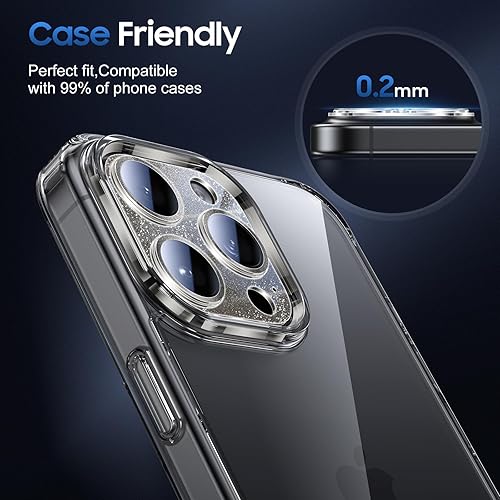 Miniatura 118 de UniqueMe [Paquete de 3 protectores de lente de cámara compatibles con iPhone 14 Pro Max/iPhone 14 Pro, vidrio templado, [compatible con fundas]