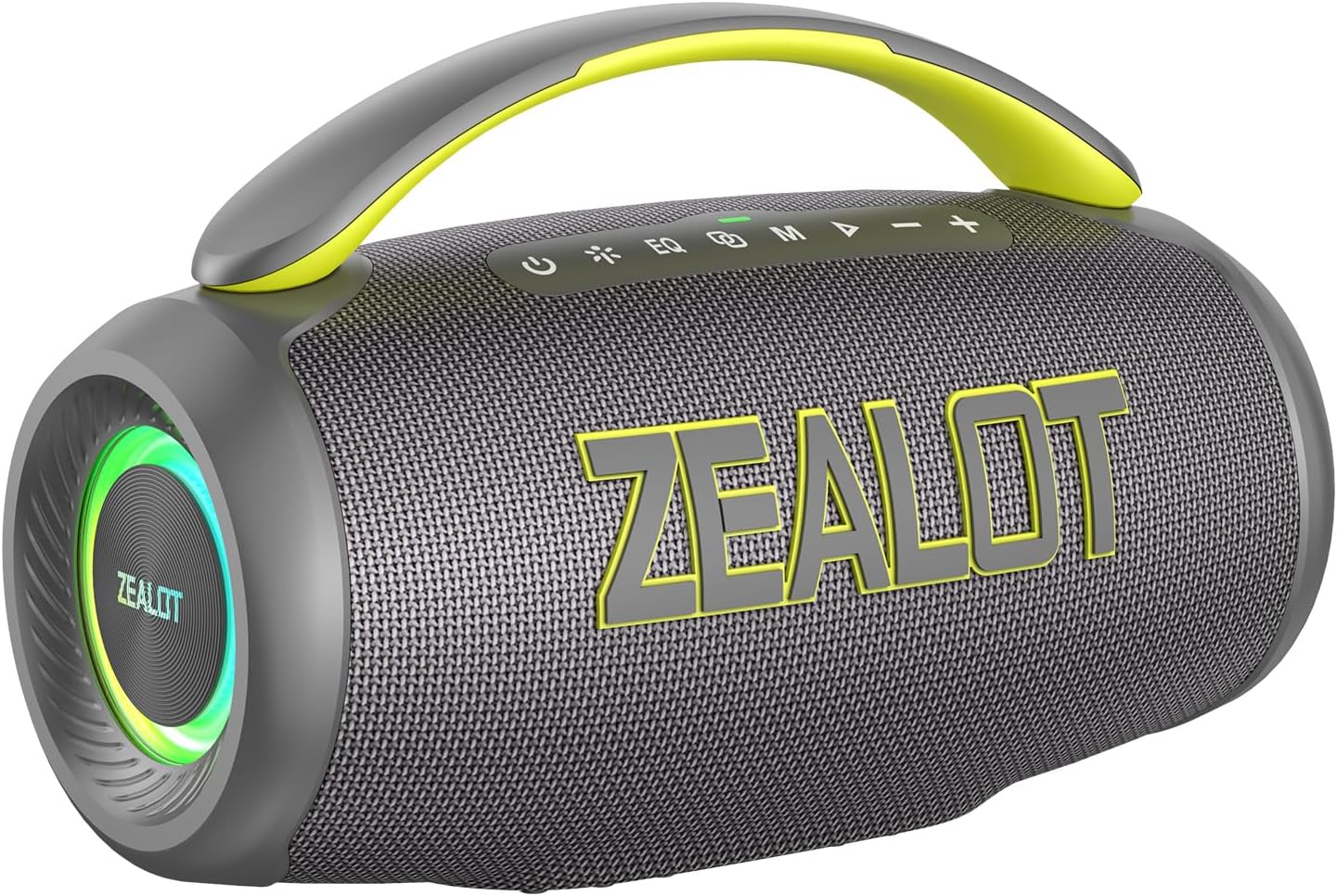 ZEALOT Portable Bluetooth Speaker, 80W Peak Waterproof Loud Booming Sound Speakers, Dual Pairing, XBass, 25H Playtime, Outdoor Speaker with Handle for Camping, Beach, Party, Backyard (Gray)