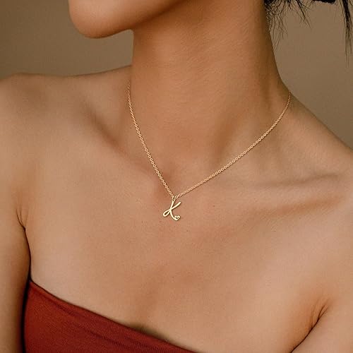 Miniatura 6 de TEWIKY Initial Necklace for Women Girls, 14k Gold Filled Necklaces Dainty Gold Letter Pendant Necklace Trendy Waterproof Simple Cute Necklaces
