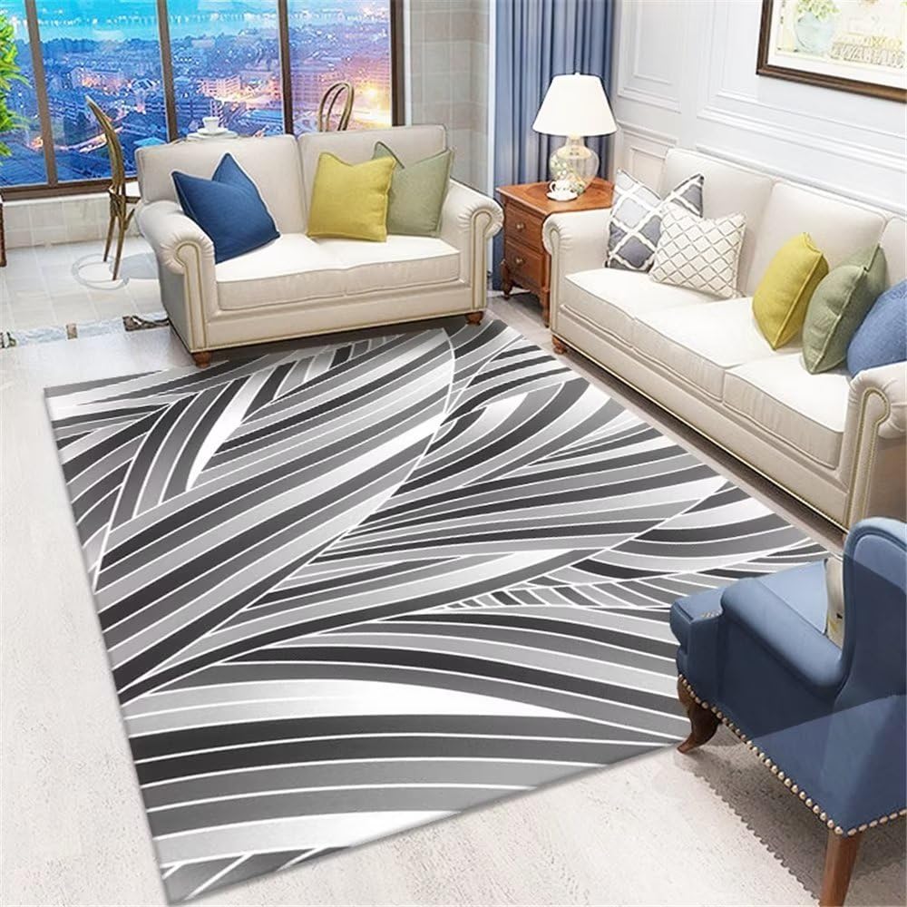 Tapis exterieur et intérieur 120x180 cm gris abstrait pour décoration de tapis