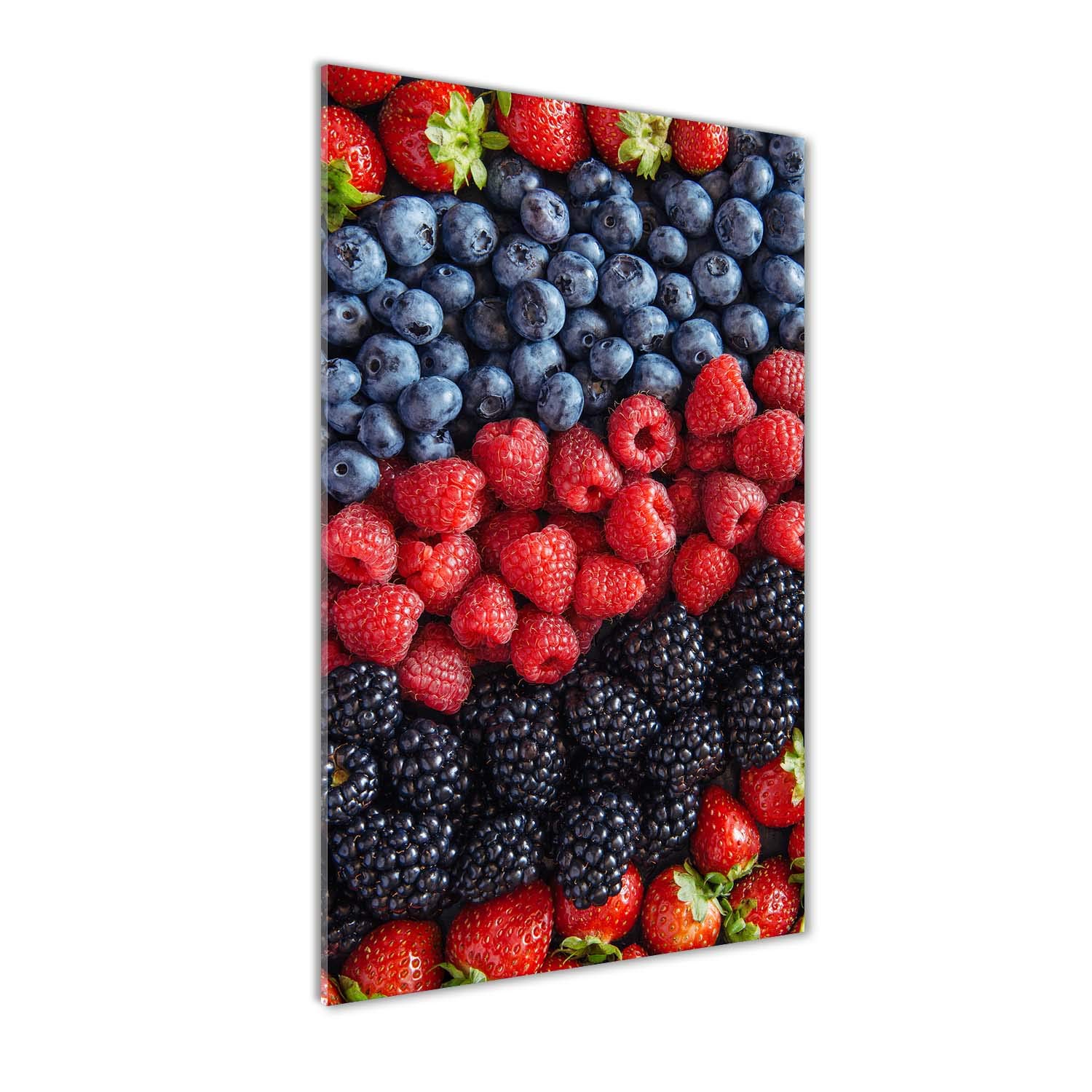 Tableau verre trempé 70x140cm idéal grand mur vide fruits de la forêt Tulup