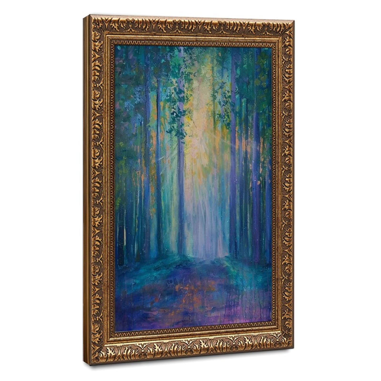 Bareronor Abstract Pastel Forest Canvas Poster Bedroom Decor Landscape Office Room Decor Gift 8" L X 12" W