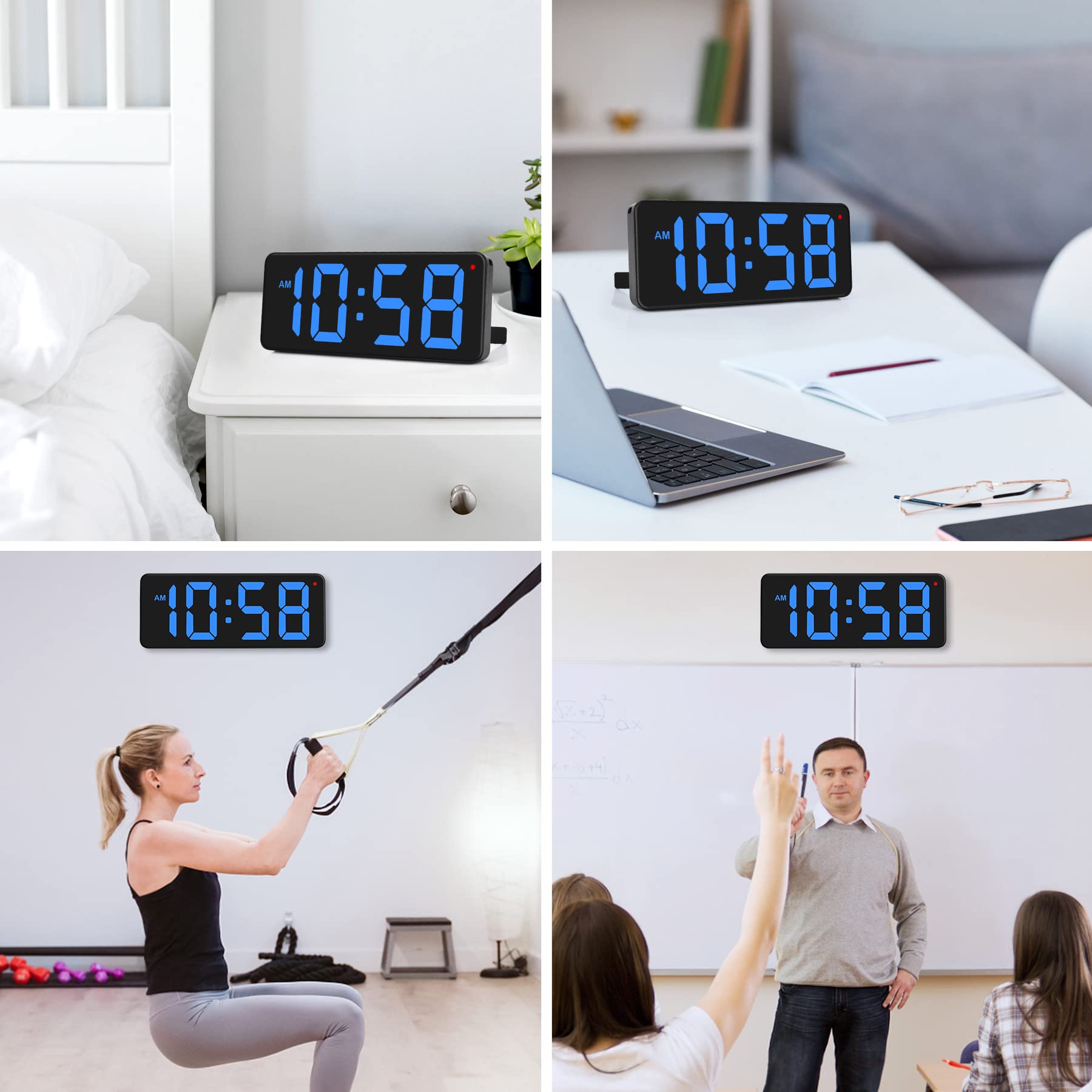 SZELAM Horloge Murale Numérique à Grand écran, Horloge