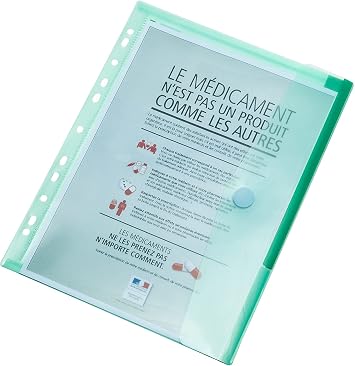 Tarifold A4 Punched Plastic Wallets/Envelopes/Folders/Poly Pockets for Ringbinder (With Scratch Closure) - 12 Pcs In Assorted Colors - 510229