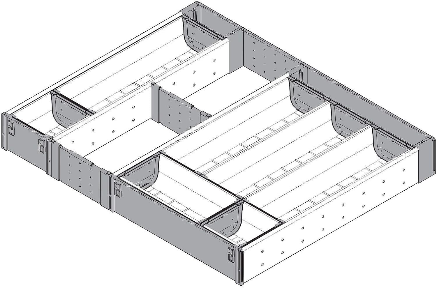 Blum Orgaline For Wood Drawers With Lengths 19 1/4 To 20 Cutlery Kit 18 3/4 to 19 1/2 W Stainless Steel