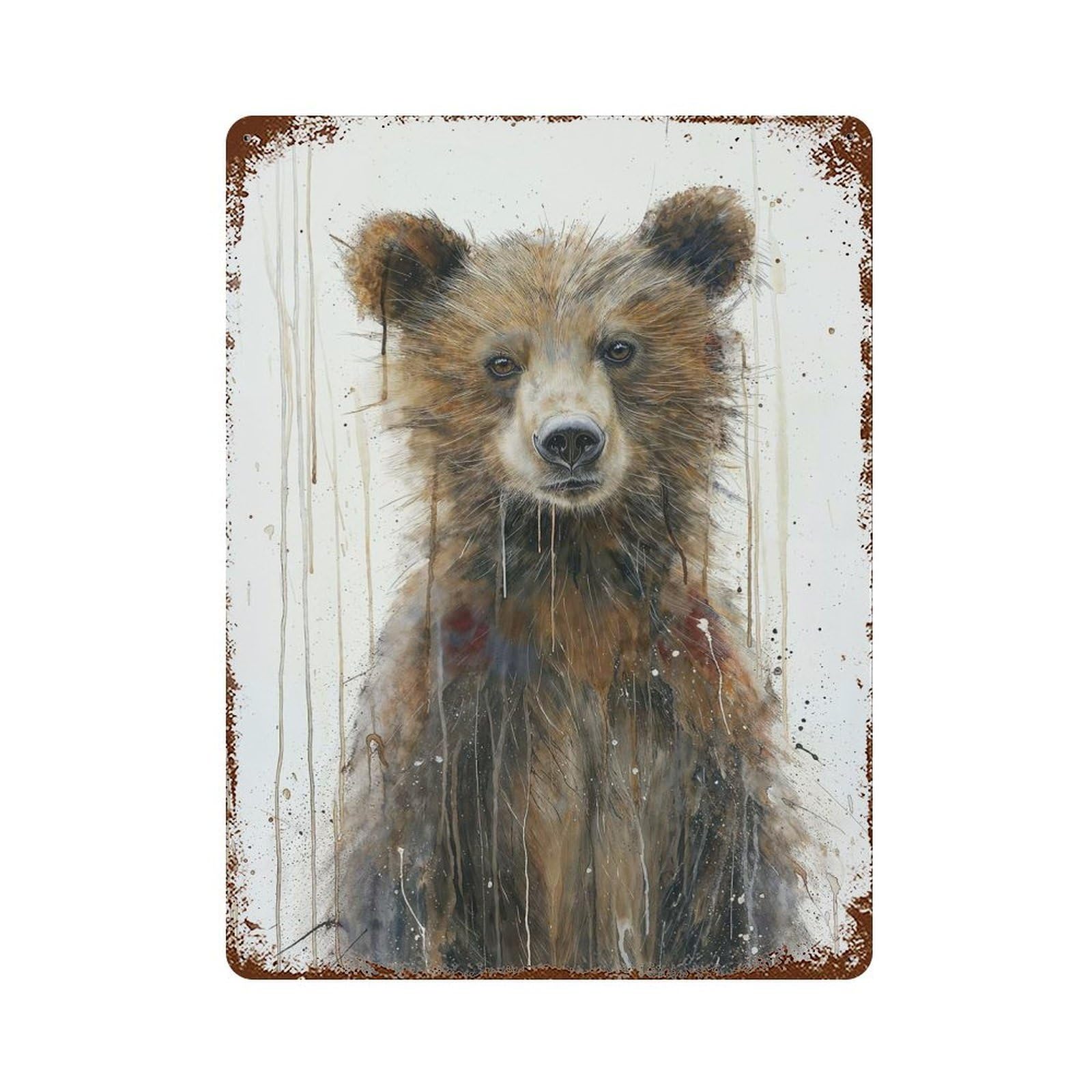 Gentle Gaze Vintage Rust Metal Sign 15.7"x11.8", Ideal for Basement, Hobby Room And Garage Decor