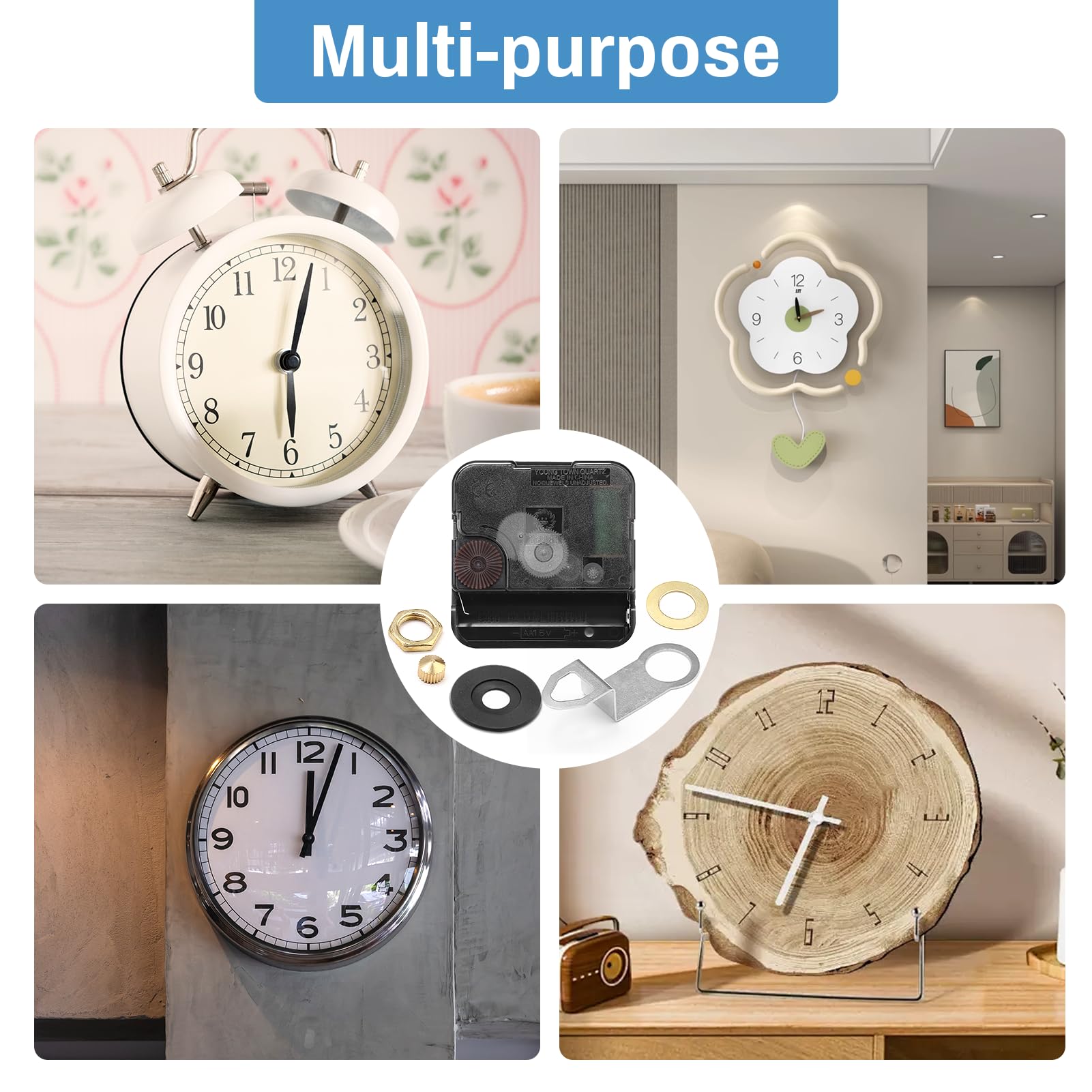 Kit Réparation Horloge – 12 Rondelles, écrous Et Joints Dorés Pour Mouvement Quartz