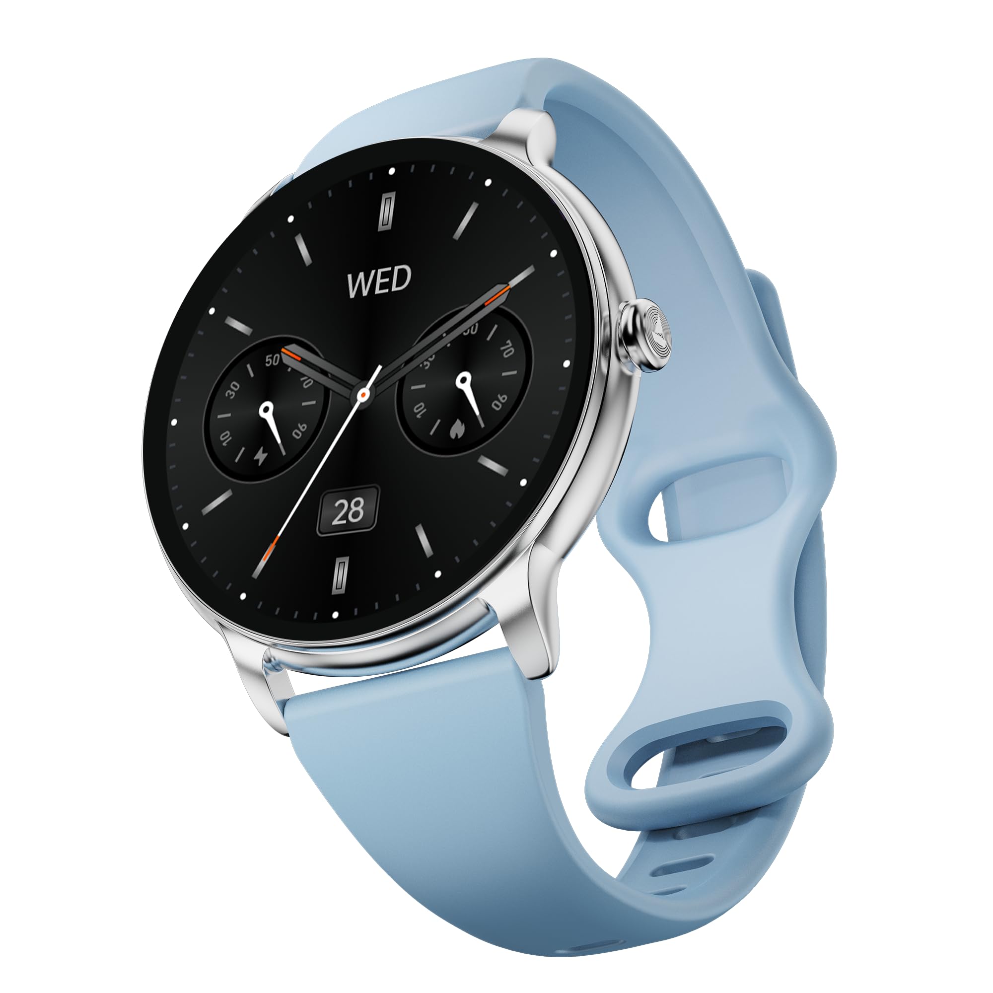 Boat Chrome Iris Fashion Smart Watch for Women - Elegant Ultra-Sleek Dial, Light-Weight Metal Body, 1.32" AMOLED Display, 1000 Nits, AOD, Female Wellness Tracking Watch for Woman (Frosted Sky)-picture-32