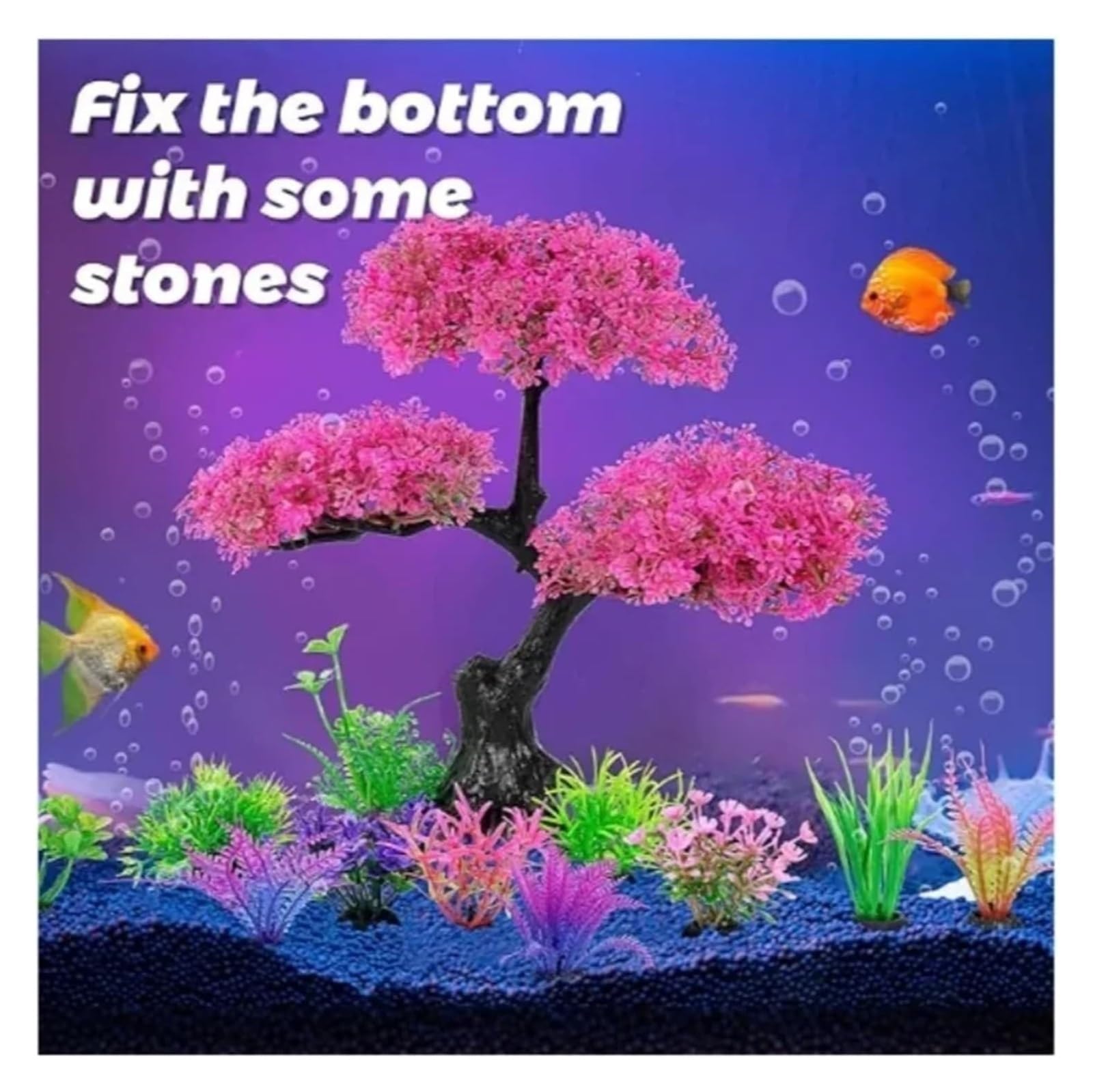 Plantas de Acuario Artificiales, Decoración Artificial de Las Malas Hierbas del Agua Tanque Peces Acuario ABS Multicolor