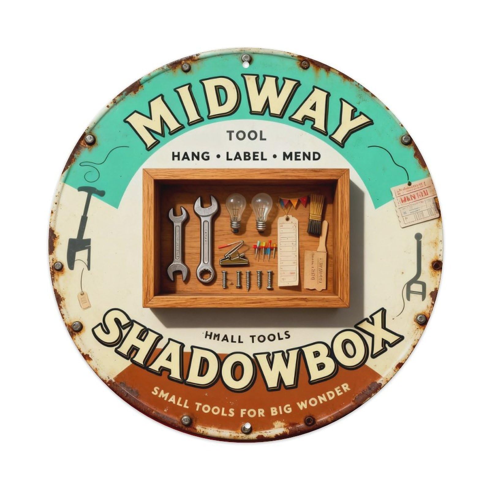 Midway Tool Shadowbox Sign Metal Tin Sign Plaque