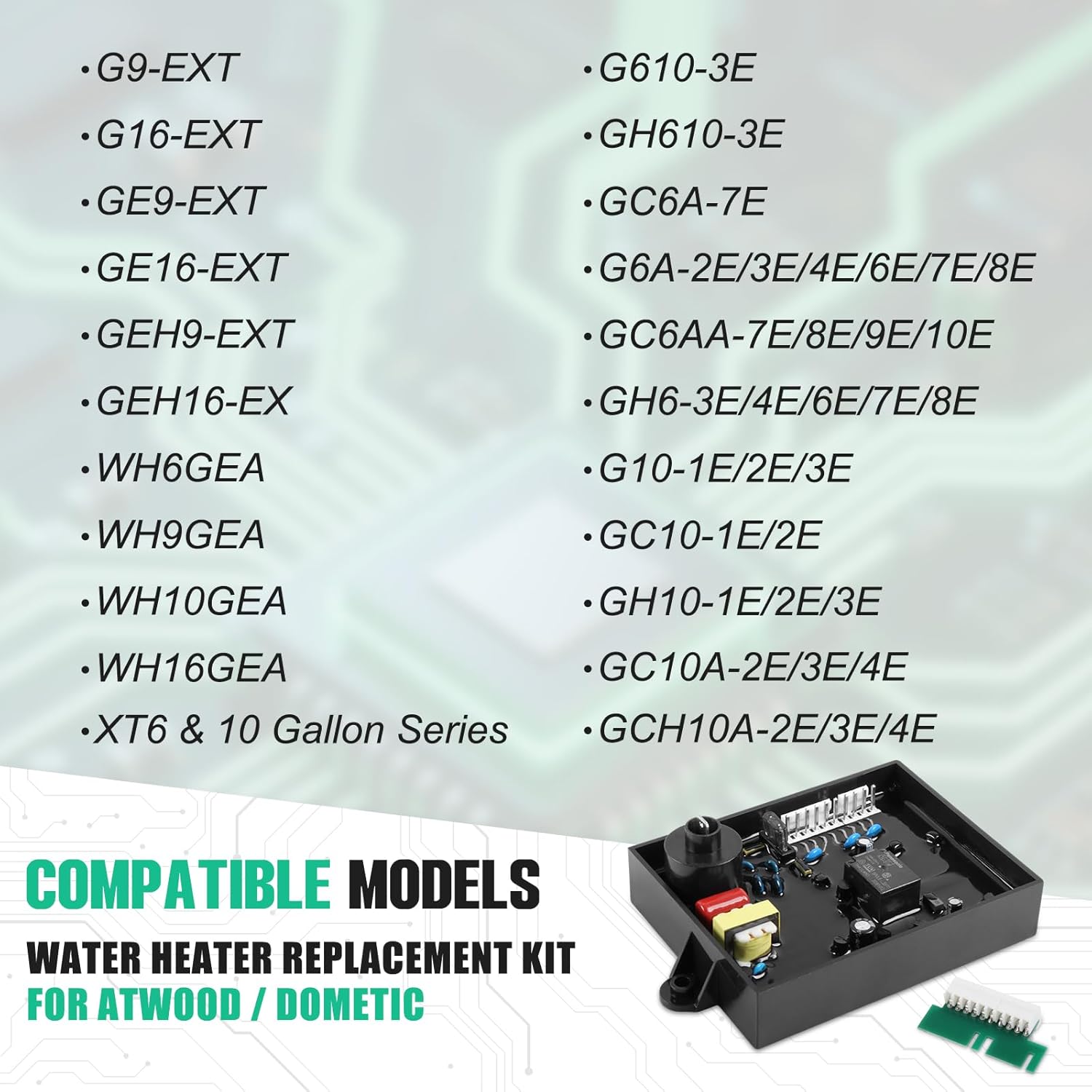 RV Water Heater Replacement Kit for Atwood/Dometic, Includes 91365 Water Heater Control Circuit Board, 91447 93866 Thermostat, 93868 Spark Probe Igniter Electrode, 3 in 1 Repair Pack