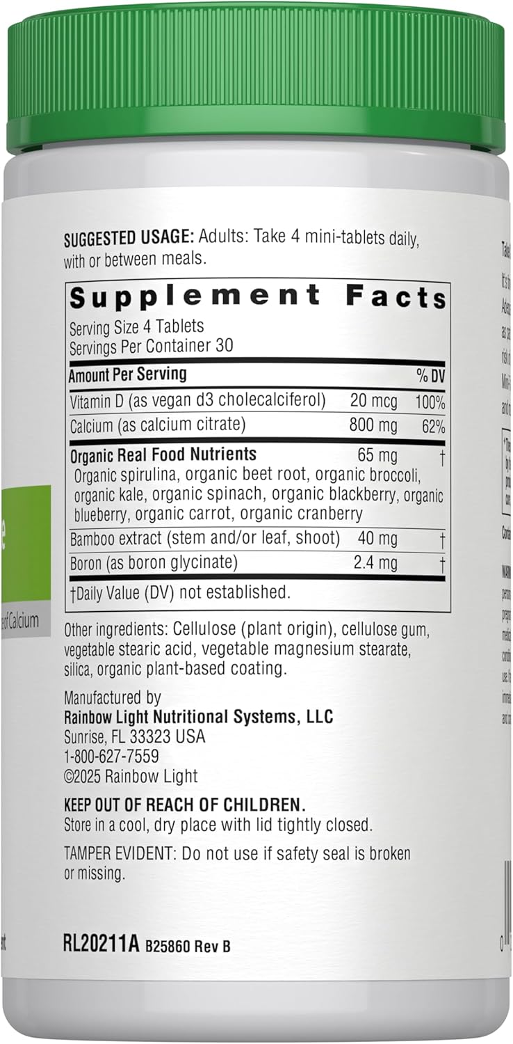 Rainbow Light Calcium Citrate Tablets with Vitamin D, Dietary Supplement Provides High-Potency Bone Health Support, with Calcium and Vitamin D, Vegetarian and Gluten Free, 120 Count - Image 3