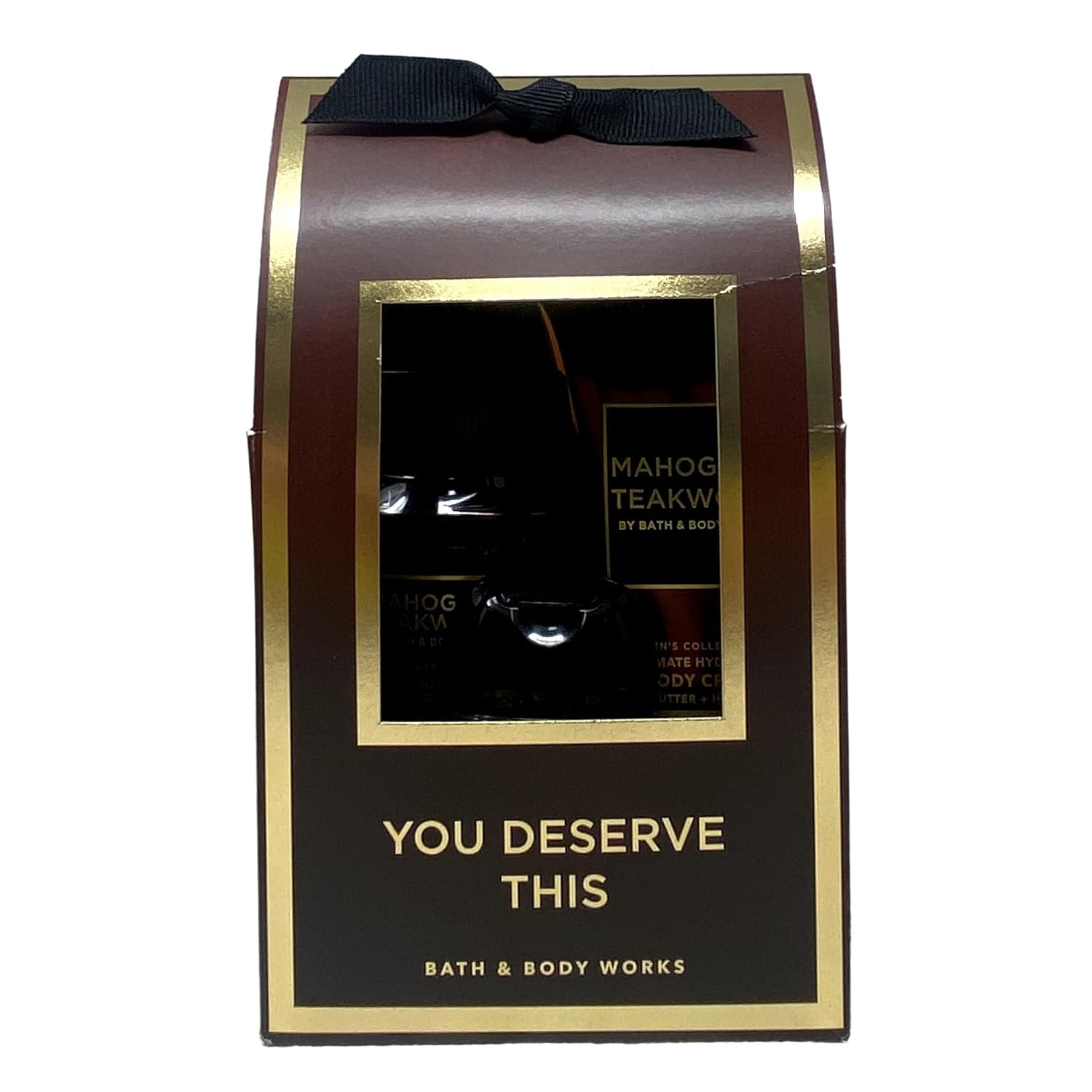 Bath & Body Works Mahogany Teakwood You Deserve This - Mini Gift Bag Set With a Himalayan Salts Springs Sample Soap