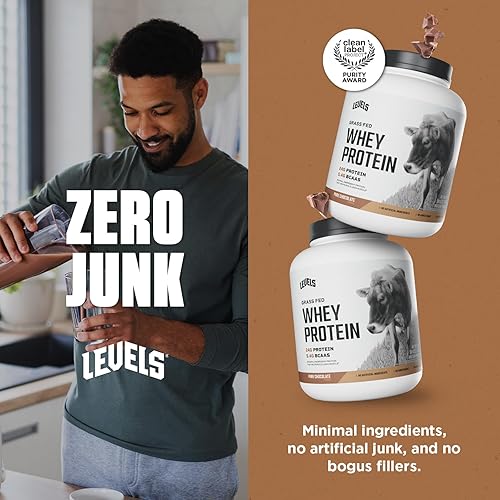 Miniatura 104 de Levels - Concentrado de proteína de suero de leche de ganado alimentado con pasto, sin ingredientes artificiales, 0.85 oz de proteína, capuchino, 2