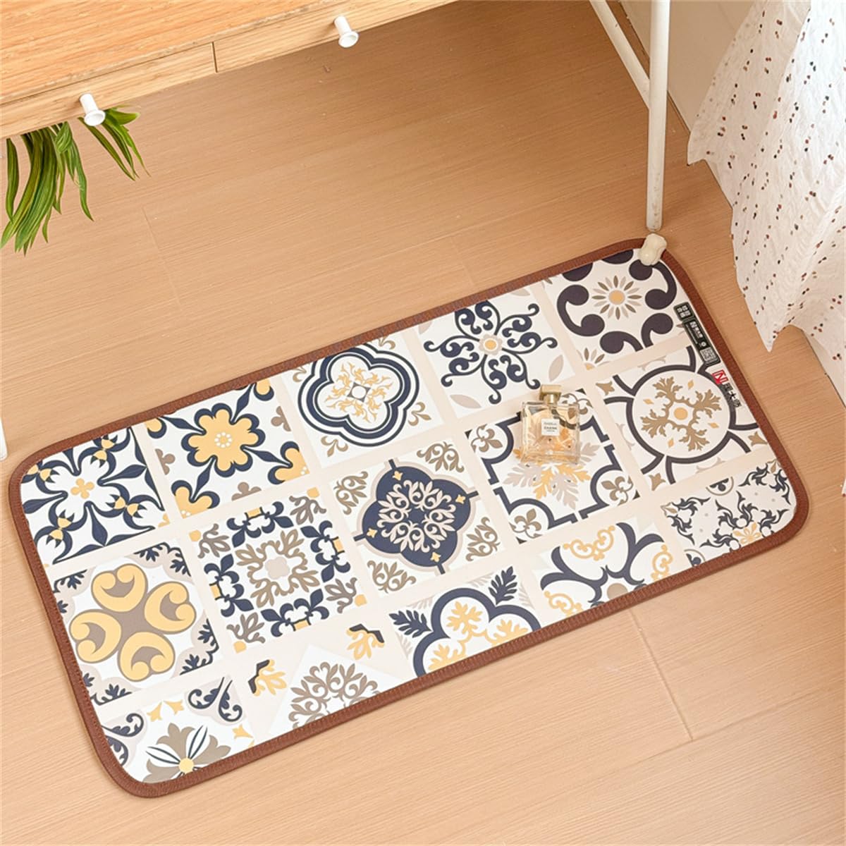 Alfombra calefactable para Suelo, Alfombrilla térmica para Calentar los pies con tecnología de grafeno, Temperatura Ajustable y Temporizador; Ideal para Yoga.,J,50 * 100cm