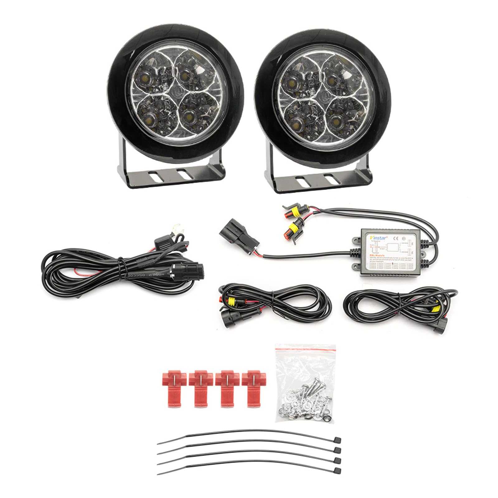 2 x 70 mm universelle runde LED-Tagfahrleuchten DRL für Auto, ATV und Motorräder