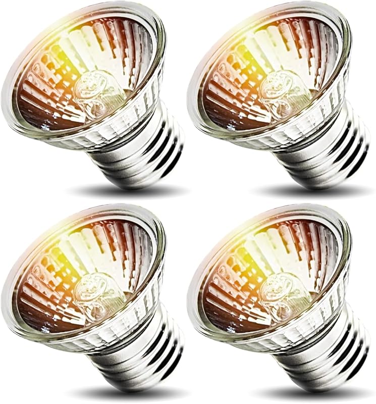 Lâmpada de aquecimento UVA para terrário 50W com base E26 KOHEOPT, pacote com 4