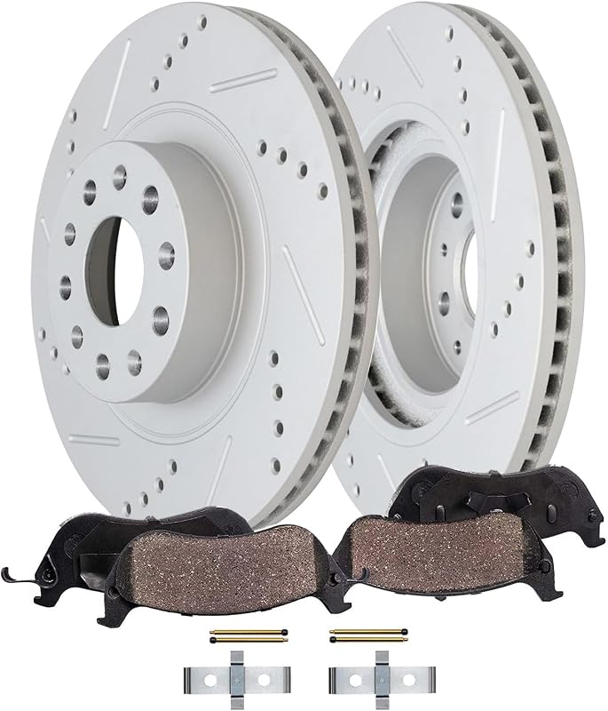 Kit de freio dianteiro Detroit Axle para Cadillac CT6 2016 a 2018 com rotores de 345 mm