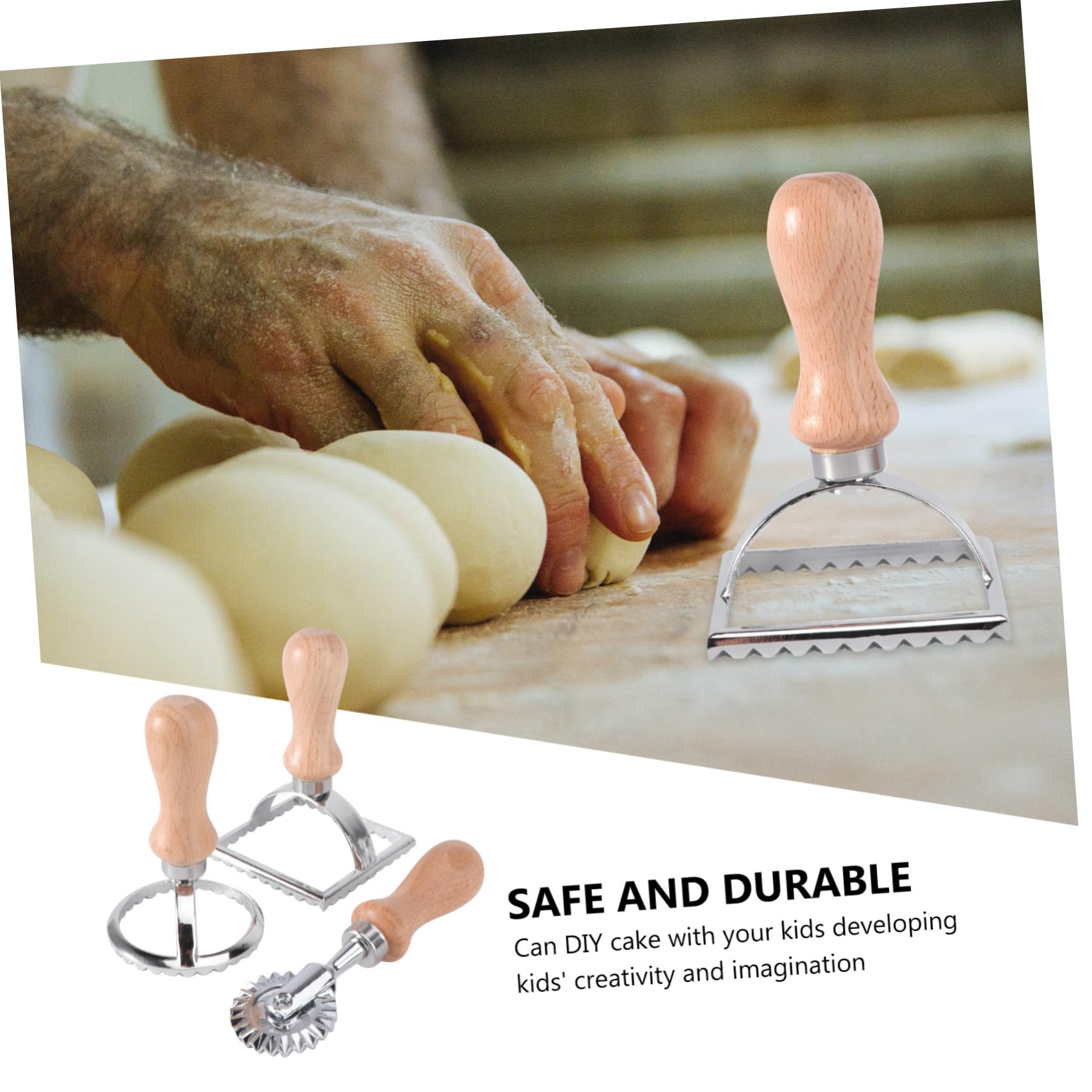 MAGICLULU 6stücke Teiliges Ausstechformen Für Kekse Lace Fondant Form Rund Und Holzgriff Für Plätzchen Und Dumpling-teig Backzubehör Für Kreative Küche