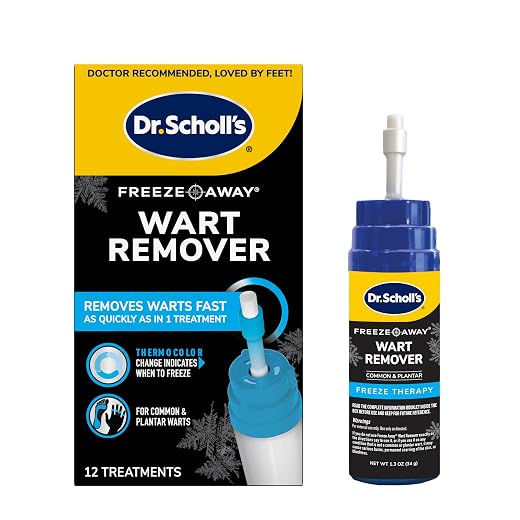 Dr. Scholl's Freeze Away Wart Remover for Hands & Feet, 12 ct – Removes Fast in as Little as 1 Treatment, Fast-Acting Treatment for Common and Plantar Wart Removal, Safe to Use on Kids Ages 4+