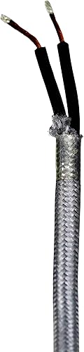 Miniatura 6 de Creative Hobbies Cable de lámpara eléctrica cubierto de tela de rayón con enchufe de extremo, extremos pelados listos para cableado, 8 pies,