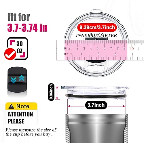 Miniatura 4 de Tapas de vaso a prueba de salpicaduras, compatibles con YETI Rambler, Ozark Trail, Old Style Rtic y más, no aptas para el nuevo RTIC, no magnéticas,