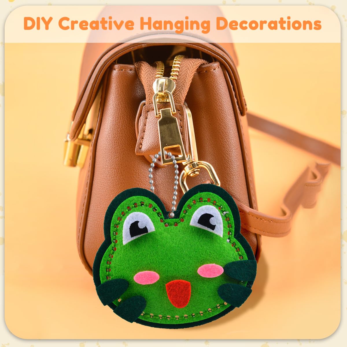 PATPAT® DIY Cartoon Non-Woven Sewing Craft Embroidery kit for Beginners, Set of 4 3D Cartoon Stuffed Ornament Bag Charms, Beginner-Friendly Hand Sewing Material Set for Creative Arts & Crafts Gift 4