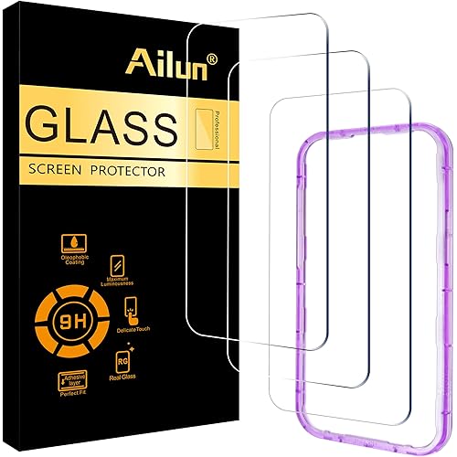 Ailun 3 Pack Screen Protector for iPhone 17 Pro Max [6.9 inch] with Installation Frame, Tempered Glass, Sensor Protection, Dynamic Island Compatible, Case Friendly