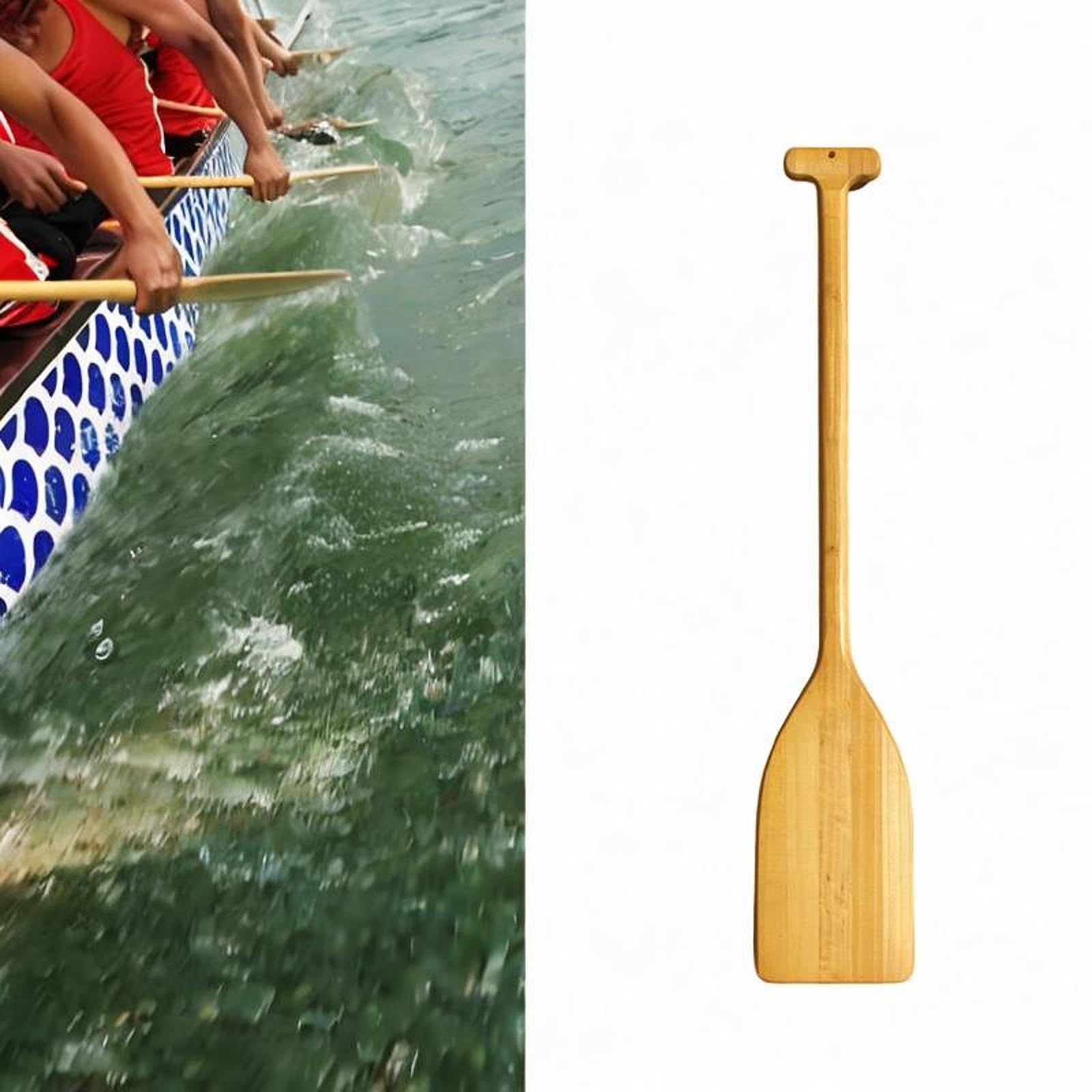 Gralara Pagaia per Barca in Legno per Esterni, Leggera, 90 Cm, Robusta, Decorazione Nautica, Remo per Canoa, Remo per Barca con Maniglia a T Realizzato a Mano