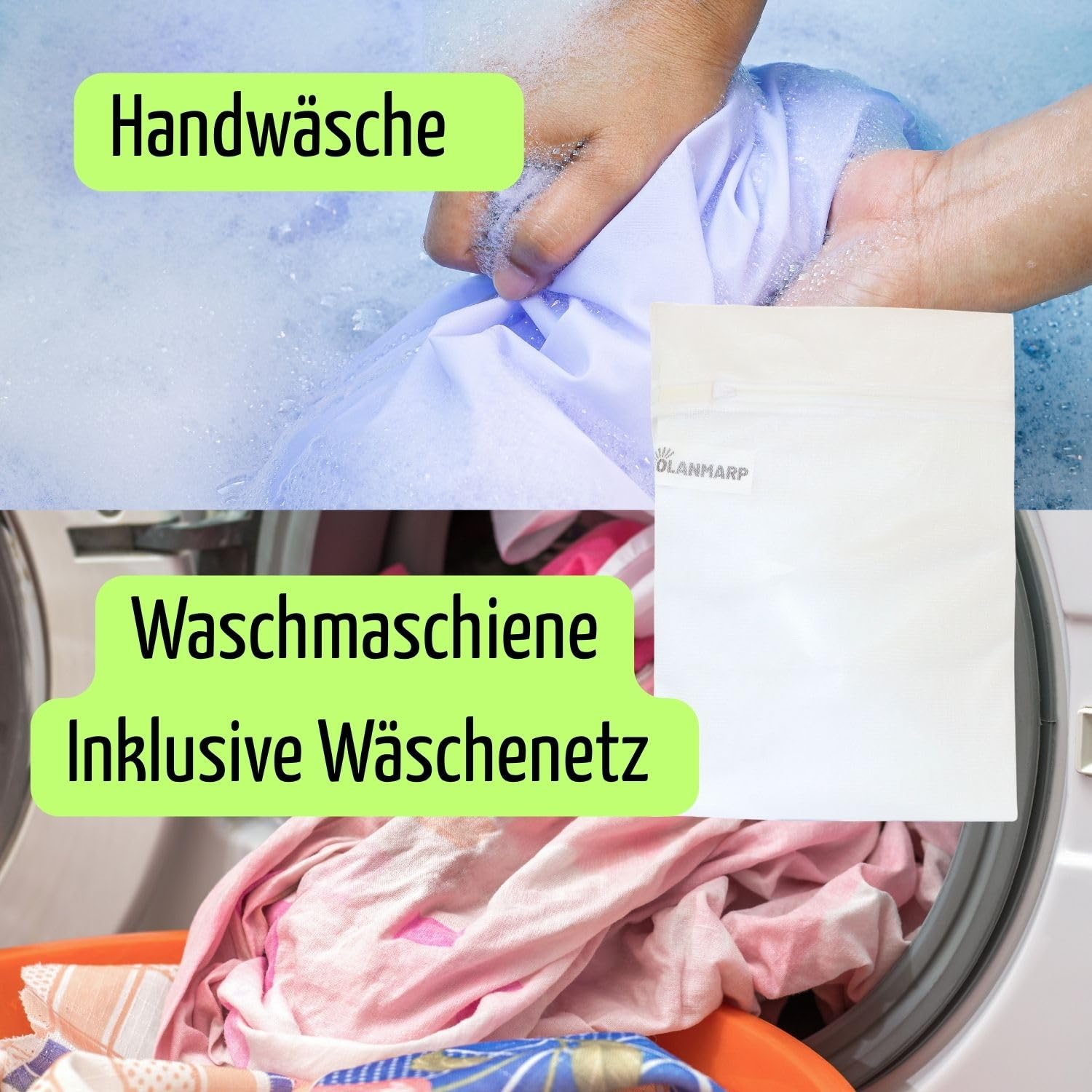 Ultrana - Detersivo per calze a compressione, detergente speciale per calze a compressione, organico trasparente, per biancheria a compressione e calze di supporto + rete per bucato Olanmarp – Made in