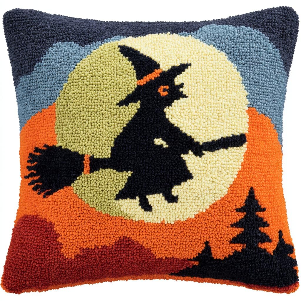 AxiangziK 43x43cm Latch Hook Pillow Kit,Witch