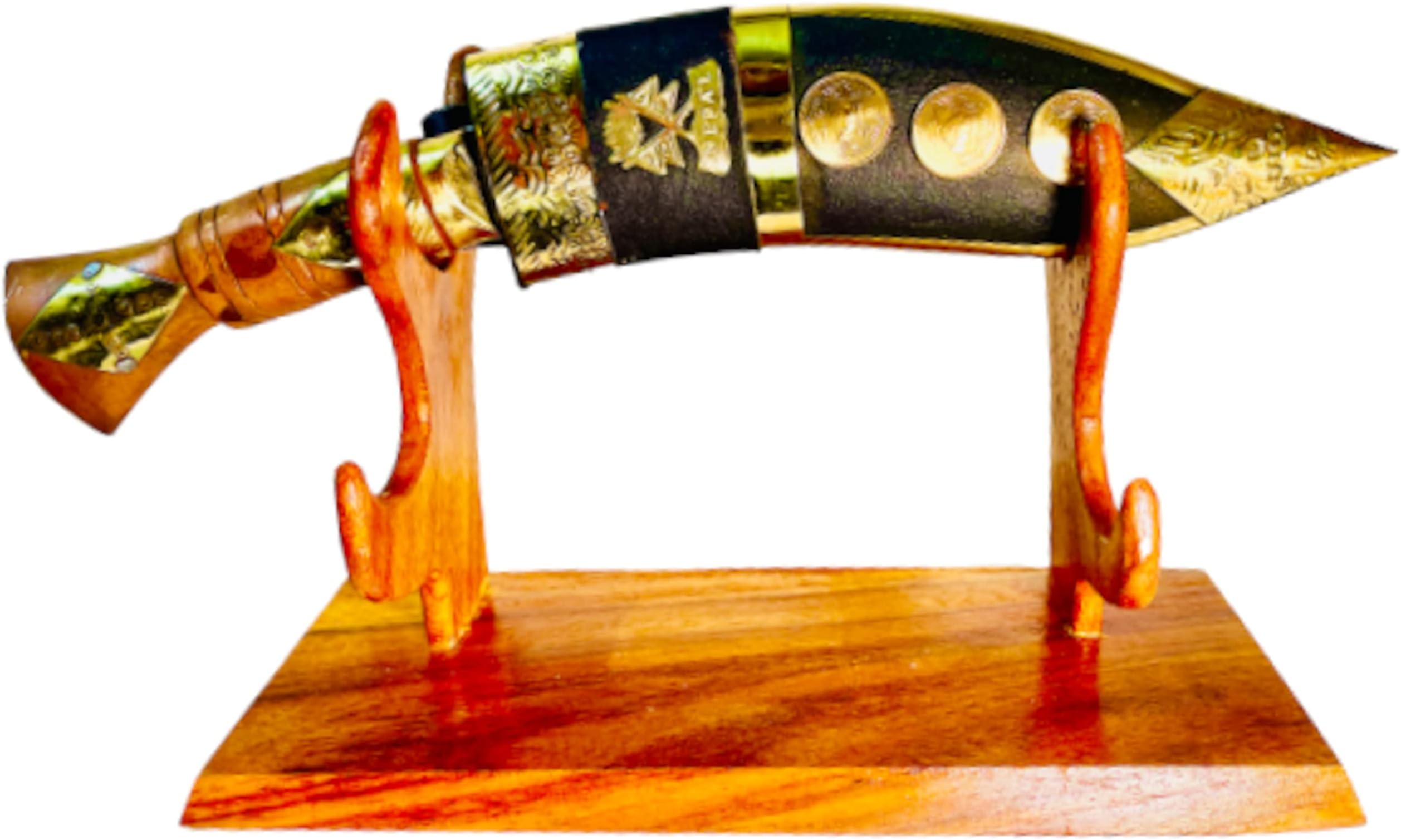 Gurkha Decor Kukri Hand Forged Khukuri Blade, Full Tang Nepal Made Decorative Genuine British Kukri Knife Khukuri With Stand