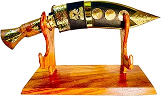 Gurkha Decor Kukri Hand Forged Khukuri Blade, Full Tang Nepal Made Decorative Genuine British Kukri Knife Khukuri With Stand