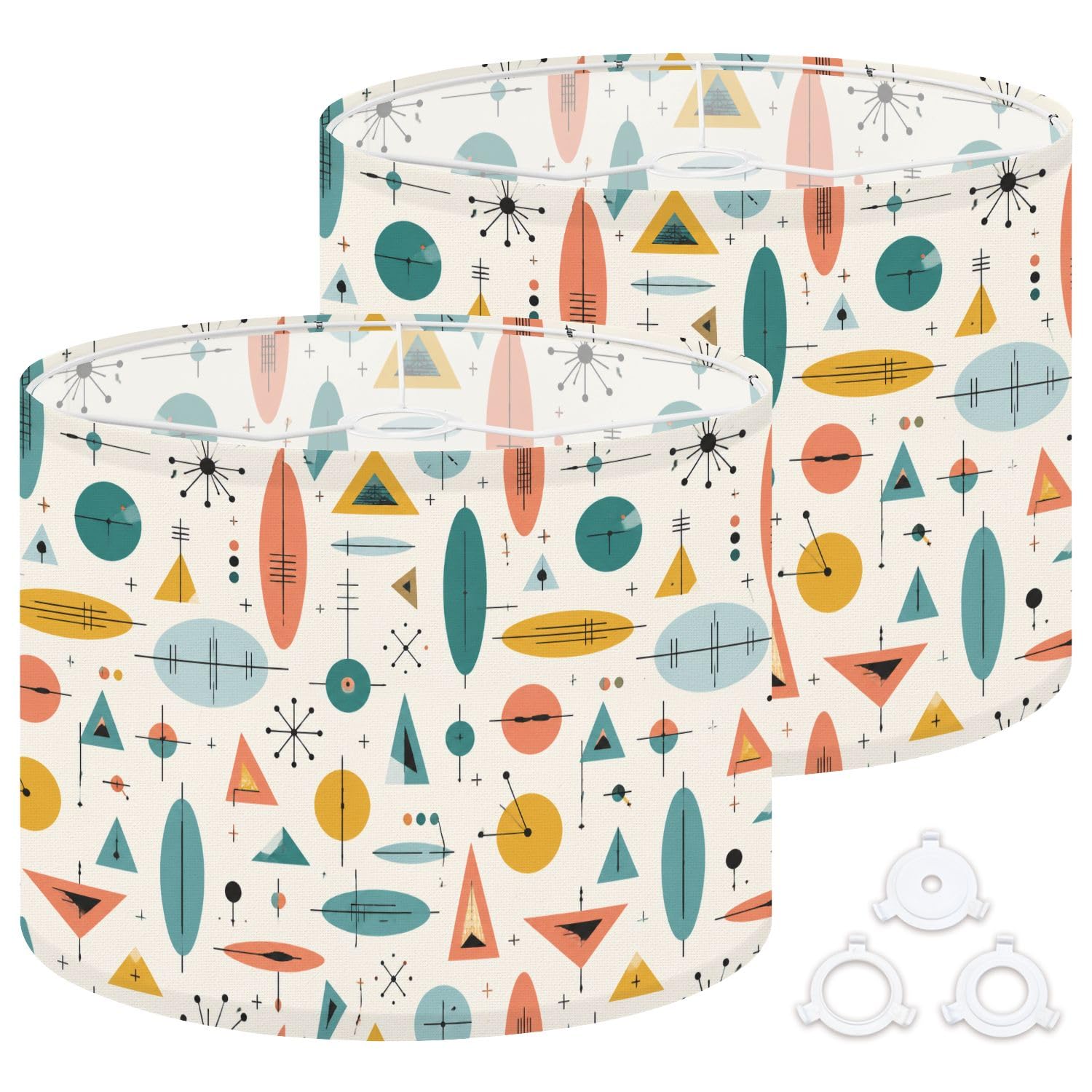 Deruinvaio Multi1 2Pcs 13In Lampshade Lamp Shade Colorful Geometric Abstract For Ceiling Light, Table Lamp Floor Lamp Easy Assembly Replacement Light Shade