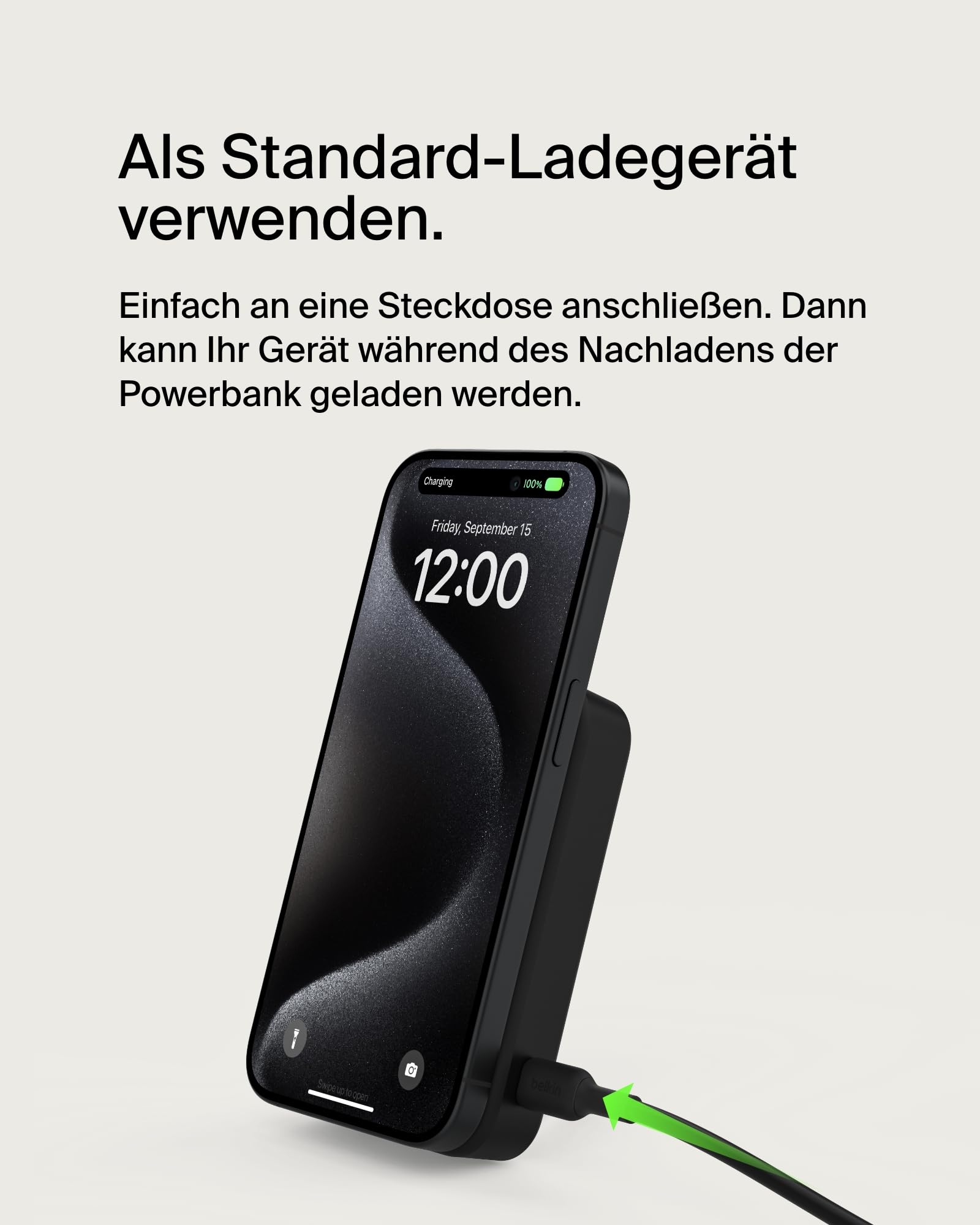 Belkin BoostCharge Pro Kabellose Powerbank 10000mAh mit Qi2, MagSafe-Kompatibles Tragbares Ladegerät mit Integriertem Ständer, für iPhone 17, iPhone Air, iPhone 16, 15, 14, Pixelsnap usw. – Schwarz