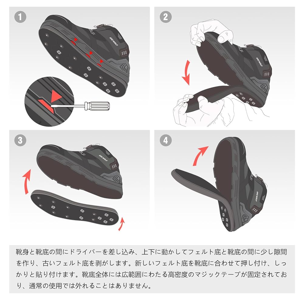 フェルト② Amazon.co.jp: ARCWOLF 交換用フェルトスパイクソール 厚さ10mm